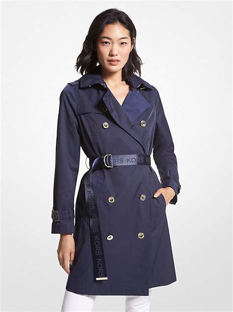 satin trench coat michael michael kors|michael kors denim trench coat.